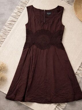 brown dress poshmark Reformation Brown Calix Mini Dress Women's Med – Higgs Vintage main image 1